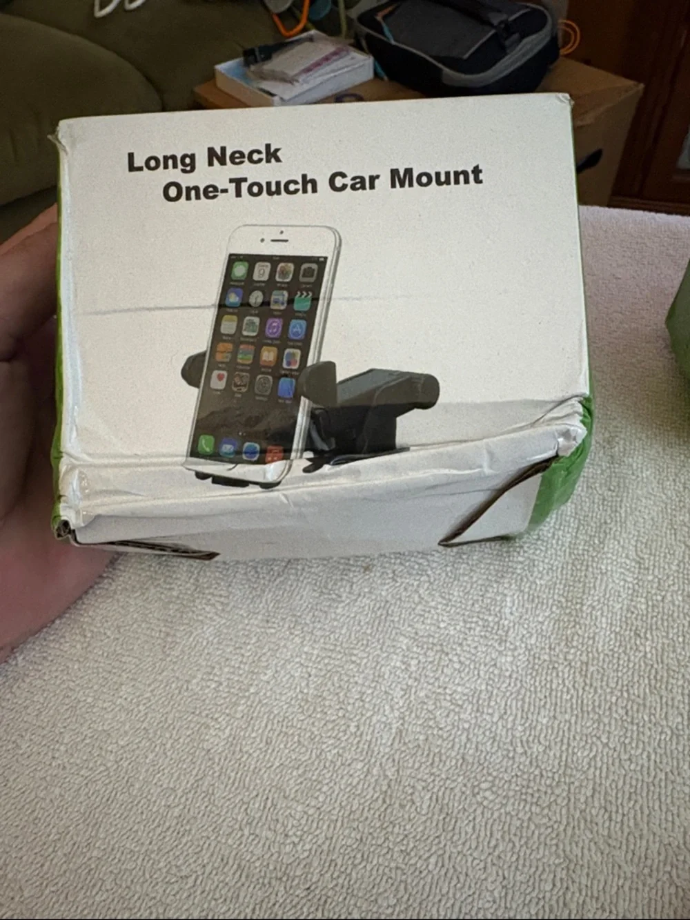 Long Neck One-Touch Car Mount - Black
